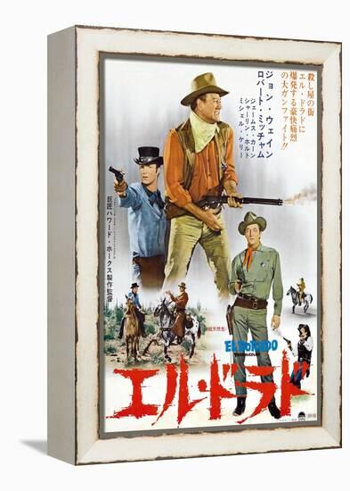 El Dorado, James Caan, John Wayne, Robert Mitchum, Japanese Poster Art, 1967-null-Framed Stretched Canvas
