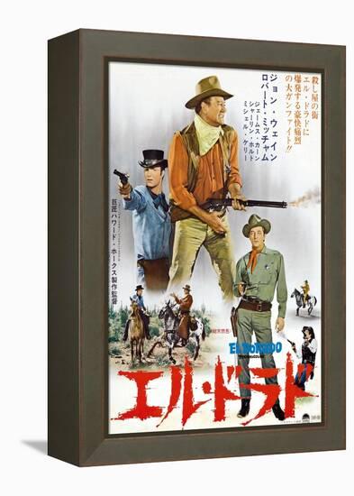 El Dorado, James Caan, John Wayne, Robert Mitchum, Japanese Poster Art, 1967-null-Framed Stretched Canvas