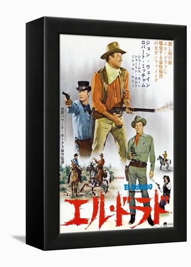 El Dorado, James Caan, John Wayne, Robert Mitchum, Japanese Poster Art, 1967-null-Framed Stretched Canvas
