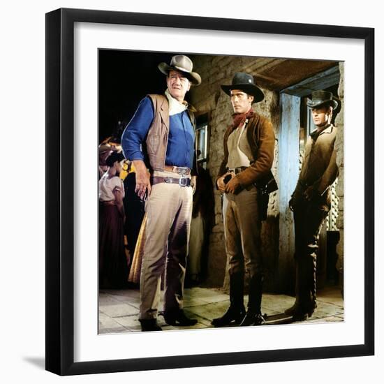 El Dorado, John Wayne, Christopher George, James Caan, 1967-null-Framed Photo