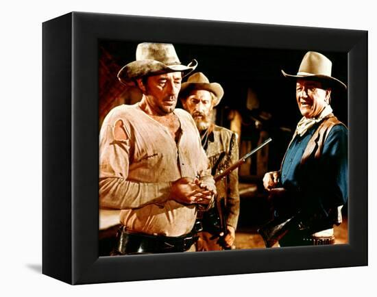 El Dorado, Robert Mitchum, Arthur Hunnicutt, John Wayne, 1967-null-Framed Stretched Canvas