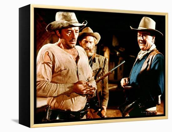 El Dorado, Robert Mitchum, Arthur Hunnicutt, John Wayne, 1967-null-Framed Stretched Canvas