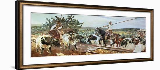 El Encierro, 1915, Spanish School-Joaquín Sorolla y Bastida-Framed Giclee Print