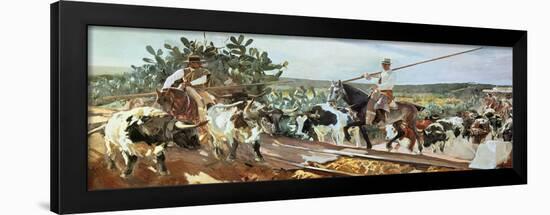 El Encierro, 1915, Spanish School-Joaquín Sorolla y Bastida-Framed Giclee Print