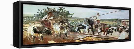 El Encierro, 1915, Spanish School-Joaquín Sorolla y Bastida-Framed Premier Image Canvas