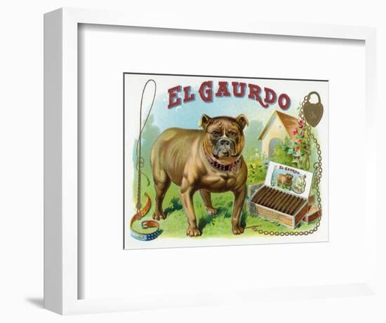 El Gaurdo Brand Cigar Box Label-Lantern Press-Framed Art Print