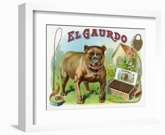 El Gaurdo Brand Cigar Box Label-Lantern Press-Framed Art Print