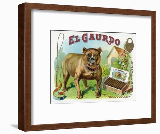 El Gaurdo Brand Cigar Box Label-Lantern Press-Framed Art Print