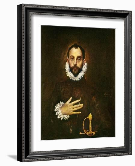 El Greco: Gentleman-El Greco-Framed Giclee Print