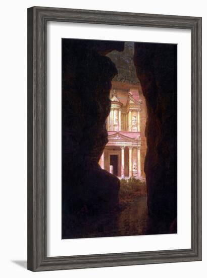 El Khasne, Petra-Frederic Edwin Church-Framed Art Print