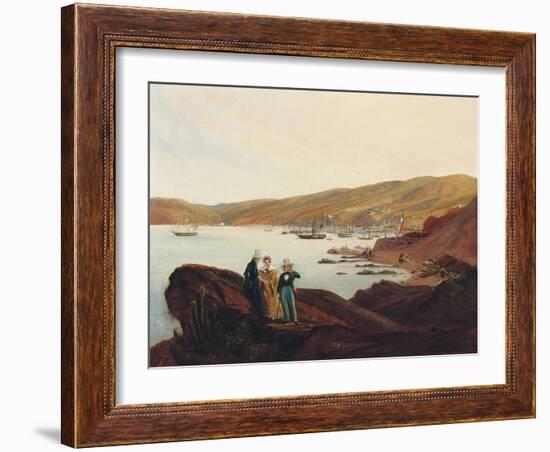 El Membrillo Beach, Near Valparaiso, 1844-Johann Moritz Rugendas-Framed Giclee Print