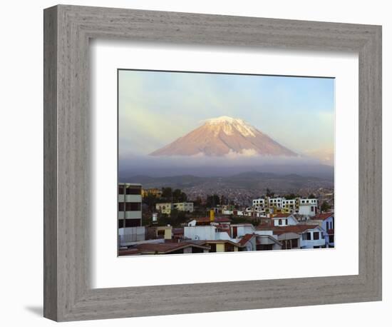 El Misti Volcano 5822M Above City, Arequipa, Peru, South America-Christian Kober-Framed Photographic Print