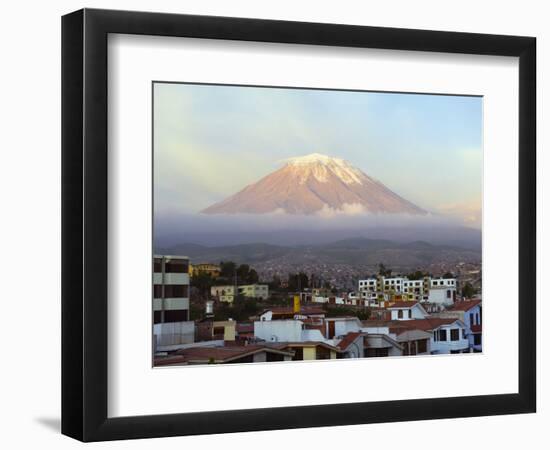 El Misti Volcano 5822M Above City, Arequipa, Peru, South America-Christian Kober-Framed Photographic Print