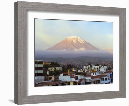 El Misti Volcano 5822M Above City, Arequipa, Peru, South America-Christian Kober-Framed Photographic Print