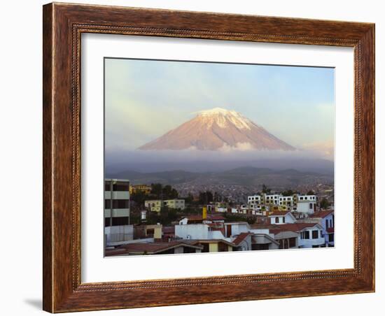 El Misti Volcano 5822M Above City, Arequipa, Peru, South America-Christian Kober-Framed Photographic Print