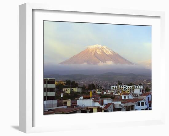 El Misti Volcano 5822M Above City, Arequipa, Peru, South America-Christian Kober-Framed Photographic Print