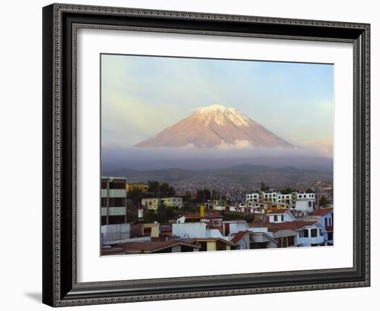 El Misti Volcano 5822M Above City, Arequipa, Peru, South America-Christian Kober-Framed Photographic Print