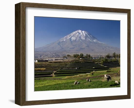 El Misti Volcano and Arequipa Town, Peru-Michele Falzone-Framed Photographic Print