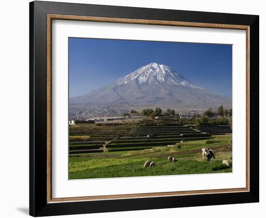 El Misti Volcano and Arequipa Town, Peru-Michele Falzone-Framed Photographic Print