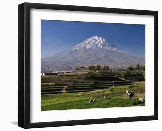 El Misti Volcano and Arequipa Town, Peru-Michele Falzone-Framed Photographic Print