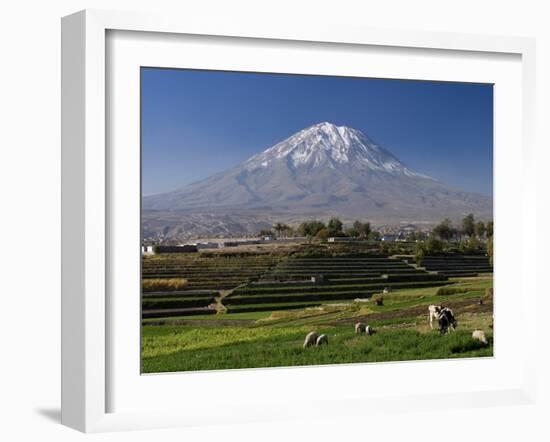 El Misti Volcano and Arequipa Town, Peru-Michele Falzone-Framed Photographic Print