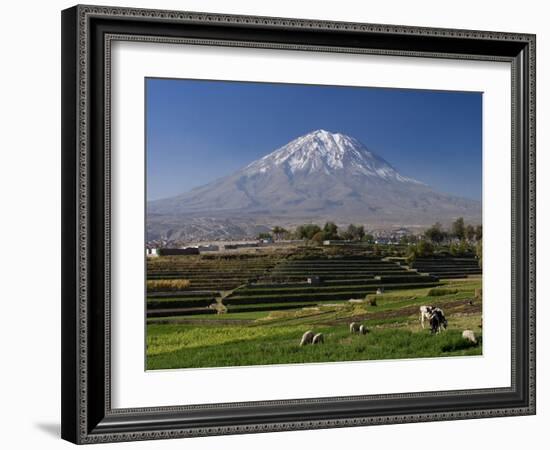 El Misti Volcano and Arequipa Town, Peru-Michele Falzone-Framed Photographic Print