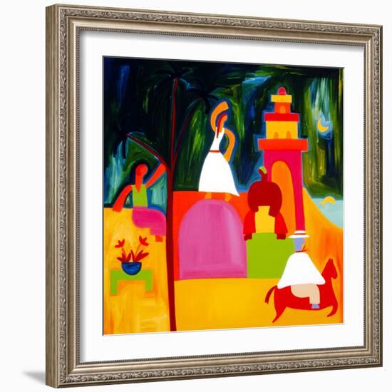 El país de ensueño de Beatris, 1997, (oil on linen)-Cristina Rodriguez-Framed Giclee Print