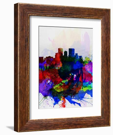 El Paseo Watercolor Skyline-NaxArt-Framed Art Print