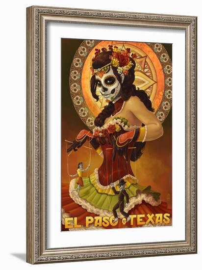 El Paso, Texas - Day of the Dead Marionettes-Lantern Press-Framed Art Print