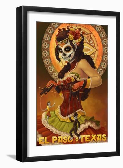 El Paso, Texas - Day of the Dead Marionettes-Lantern Press-Framed Art Print