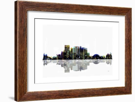 El Paso Texas Skyline BW 1-Marlene Watson-Framed Giclee Print