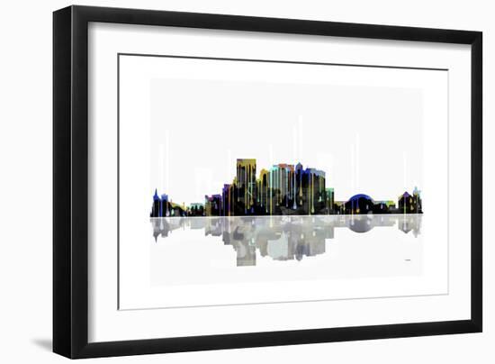 El Paso Texas Skyline BW 1-Marlene Watson-Framed Giclee Print