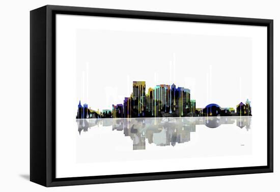 El Paso Texas Skyline BW 1-Marlene Watson-Framed Premier Image Canvas