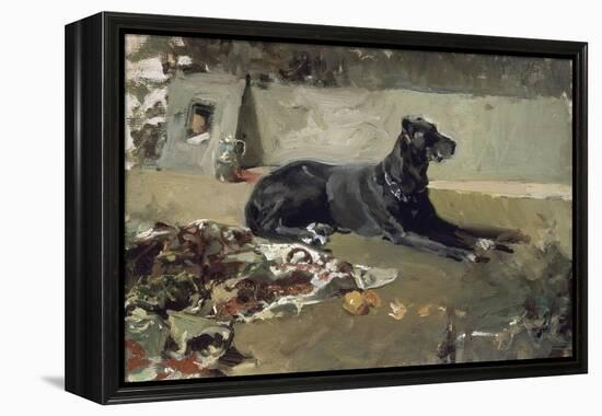 El Perro Tumbado-Joaquín Sorolla y Bastida-Framed Premier Image Canvas