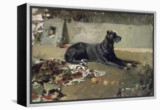 El Perro Tumbado-Joaquín Sorolla y Bastida-Framed Premier Image Canvas