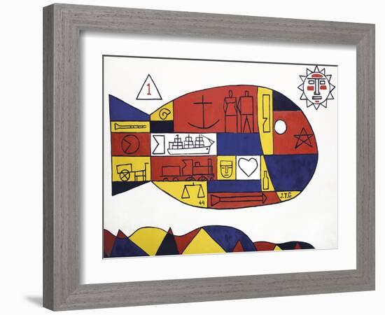 El Pez, 1928-Joaquin Torres-Garcia-Framed Giclee Print