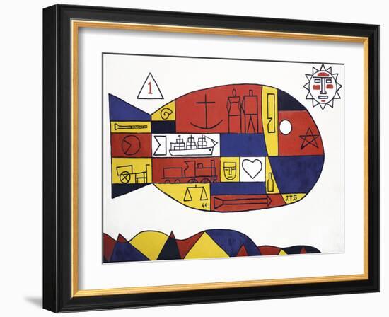 El Pez, 1928-Joaquin Torres-Garcia-Framed Giclee Print