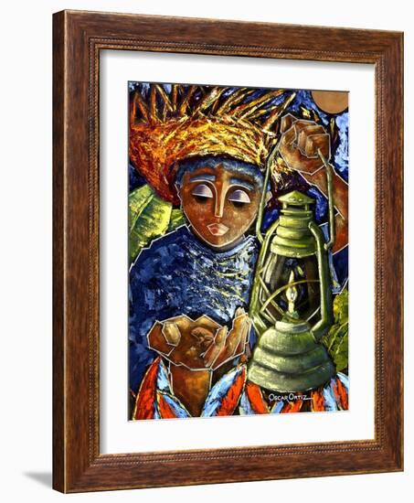 El Regreso Del Coqui Dorado-Oscar Ortiz-Framed Giclee Print