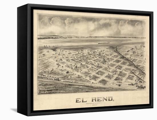 El Reno, Oklahoma - Panoramic Map-Lantern Press-Framed Stretched Canvas