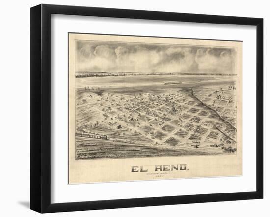 El Reno, Oklahoma - Panoramic Map-Lantern Press-Framed Art Print