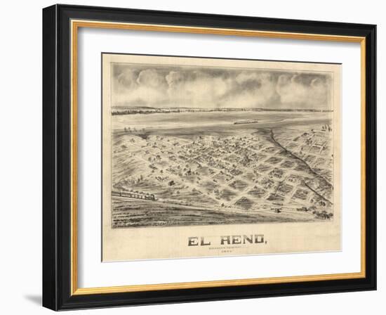 El Reno, Oklahoma - Panoramic Map-Lantern Press-Framed Art Print