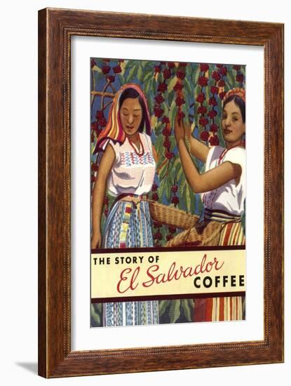 El Salvador Coffee, Pickers-null-Framed Premium Giclee Print