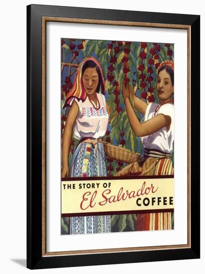 El Salvador Coffee, Pickers-null-Framed Premium Giclee Print