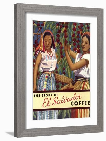 El Salvador Coffee, Pickers-null-Framed Art Print