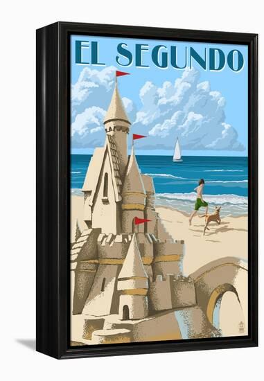 El Segundo, California - Sandcastle-Lantern Press-Framed Stretched Canvas