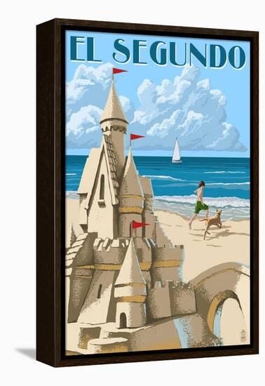 El Segundo, California - Sandcastle-Lantern Press-Framed Stretched Canvas