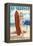 El Segundo, California - Surfer Pinup Girl-Lantern Press-Framed Stretched Canvas