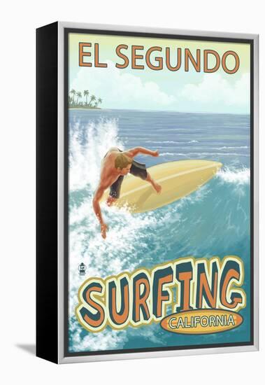 El Segundo, California - Surfer-Lantern Press-Framed Stretched Canvas