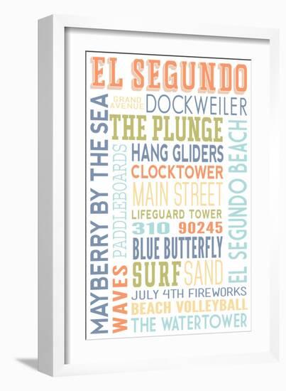 El Segundo, California - Typography-Lantern Press-Framed Art Print