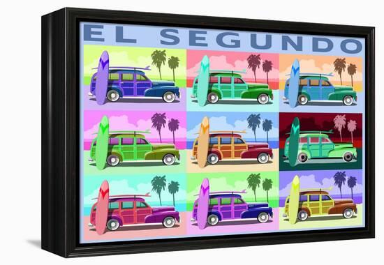 El Segundo, California - Woody Pop Art-Lantern Press-Framed Stretched Canvas